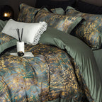 Duvet Cover Set Cotton Satin Grass Print