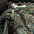 Duvet Cover Set Cotton Satin Grass Print