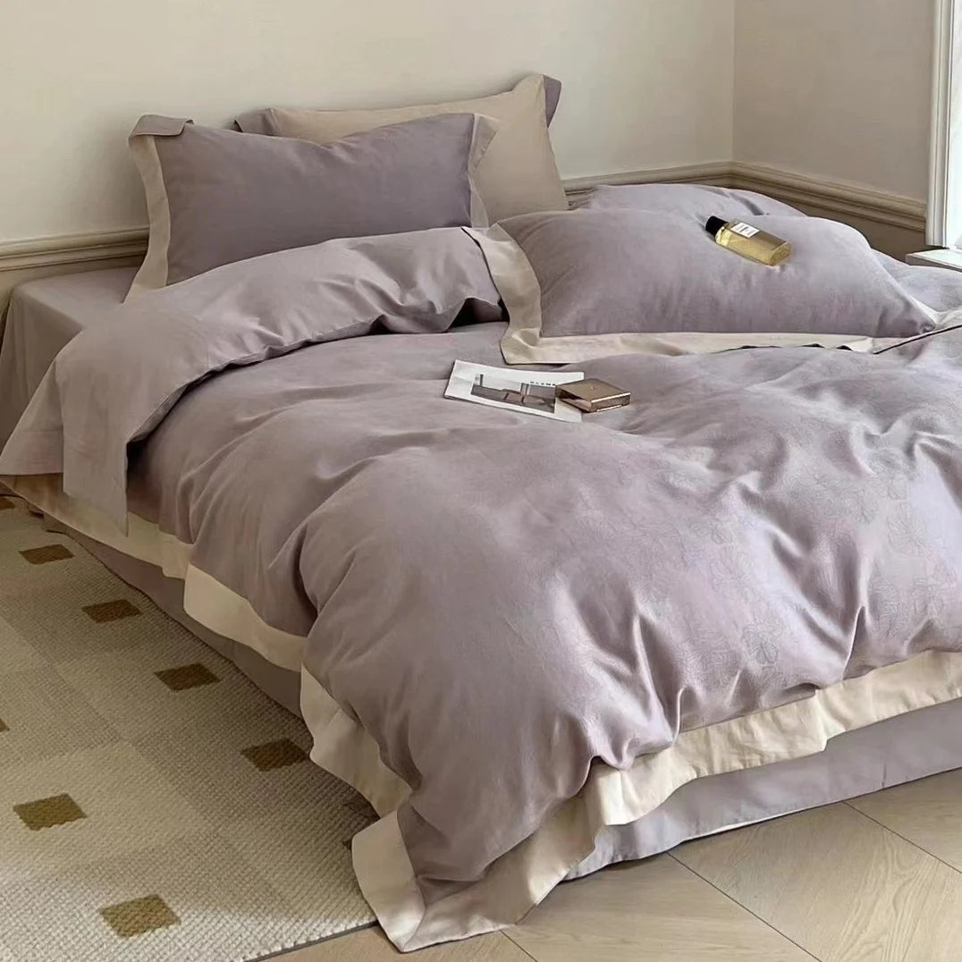 Duvet Cover Set Cotton Satin Jacquard 4-Piece