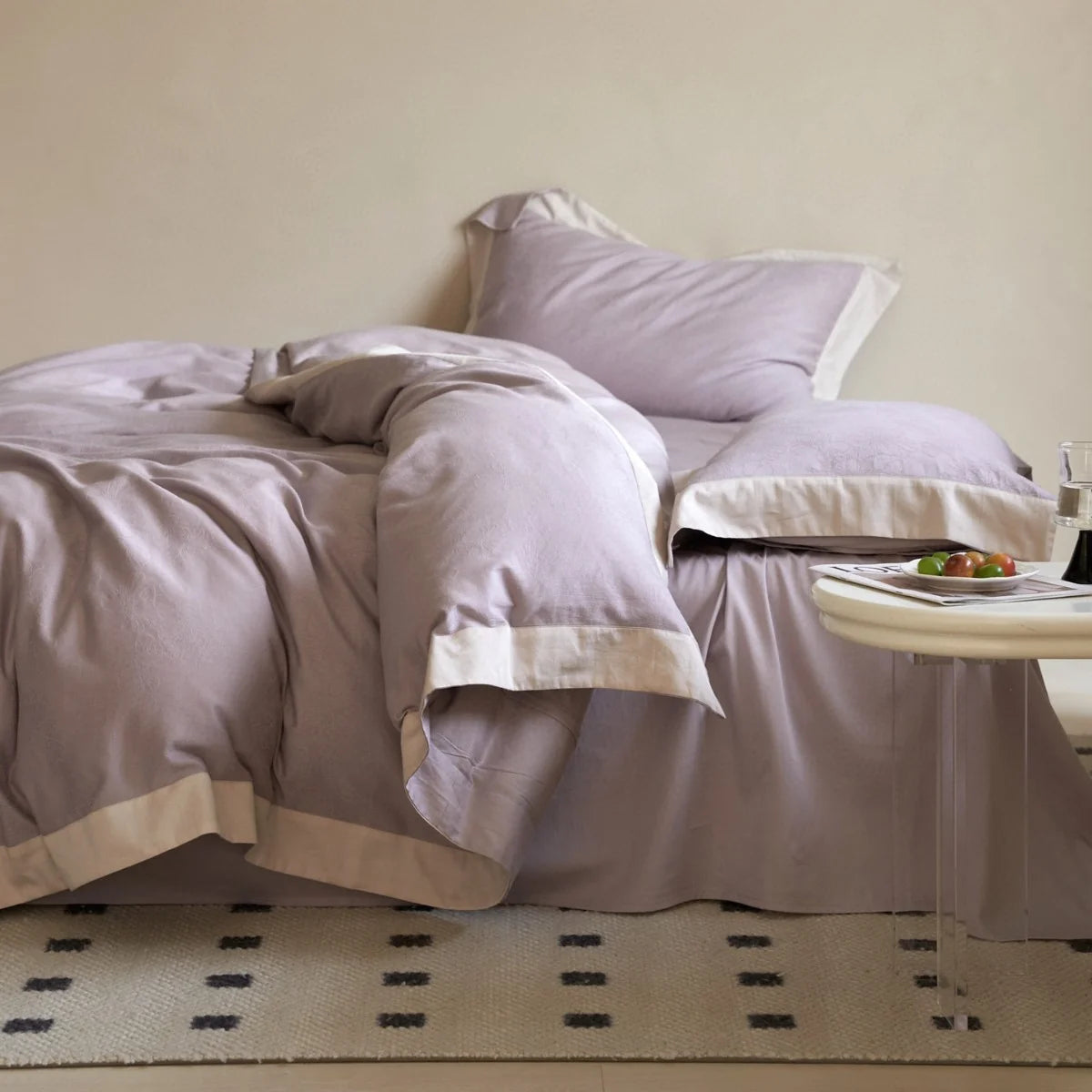 Duvet Cover Set Cotton Satin Jacquard 4-Piece