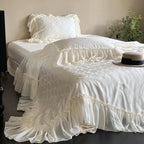 Duvet Cover Set Cotton Satin Jacquard Ruffle
