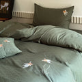 Duvet Cover Set Cotton Satin Koi Embroidery