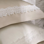 Duvet Cover Set Cotton Satin Lace Trim