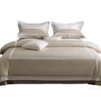 Duvet Cover Set Cotton Satin Lace Trim