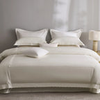 Duvet Cover Set Cotton Satin Lace Trim