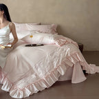 Duvet Cover Set Cotton Satin Ornamental Embroidery 4-Piece