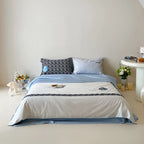 Duvet Cover Set Cotton Satin Reversible With Pillowcases