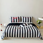 Duvet Cover Set Cotton Satin Reversible With Pillowcases