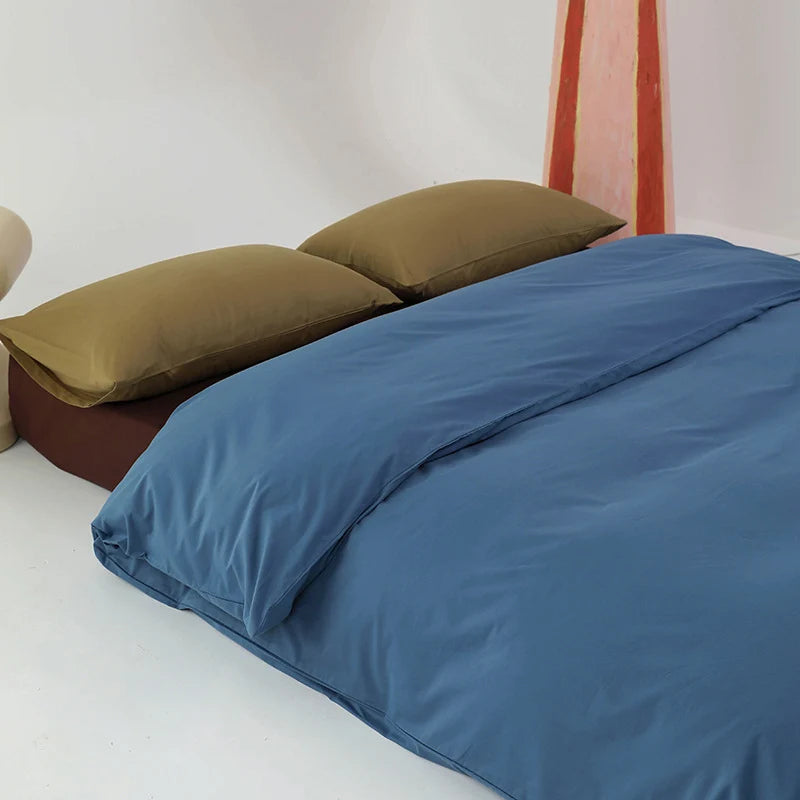 Duvet Cover Set Cotton Satin Temperature-Regulating 4-Piece
