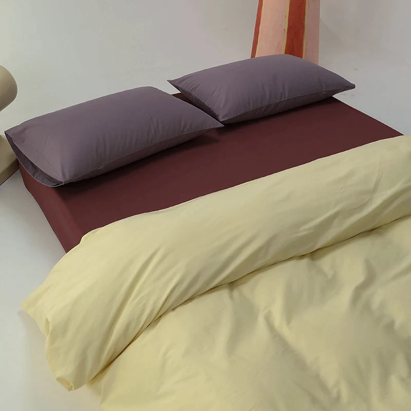 Duvet Cover Set Cotton Satin Temperature-Regulating 4-Piece