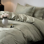 Duvet Cover Set Cotton Satin Tonal Jacquard