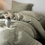 Duvet Cover Set Cotton Satin Tonal Jacquard