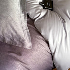 Duvet Cover Set Cotton Satin Tonal Jacquard Reversible