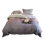 Duvet Cover Set Cotton Satin Tonal Jacquard Reversible