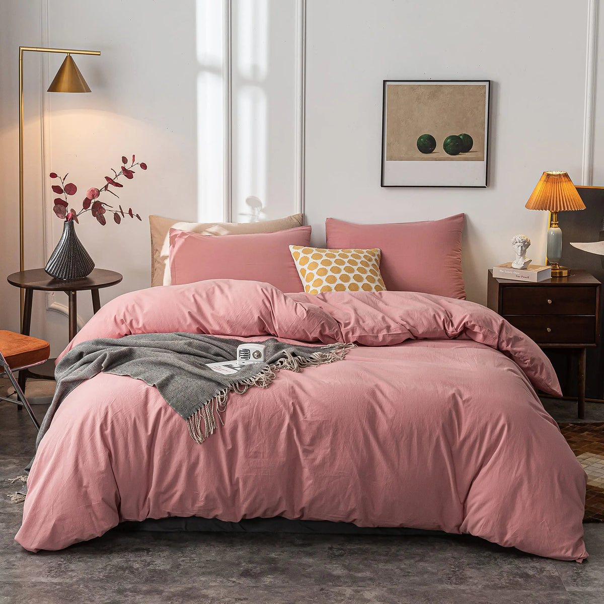 Duvet Cover Set Double-Brushed Microfiber Zippered & Corner Ties