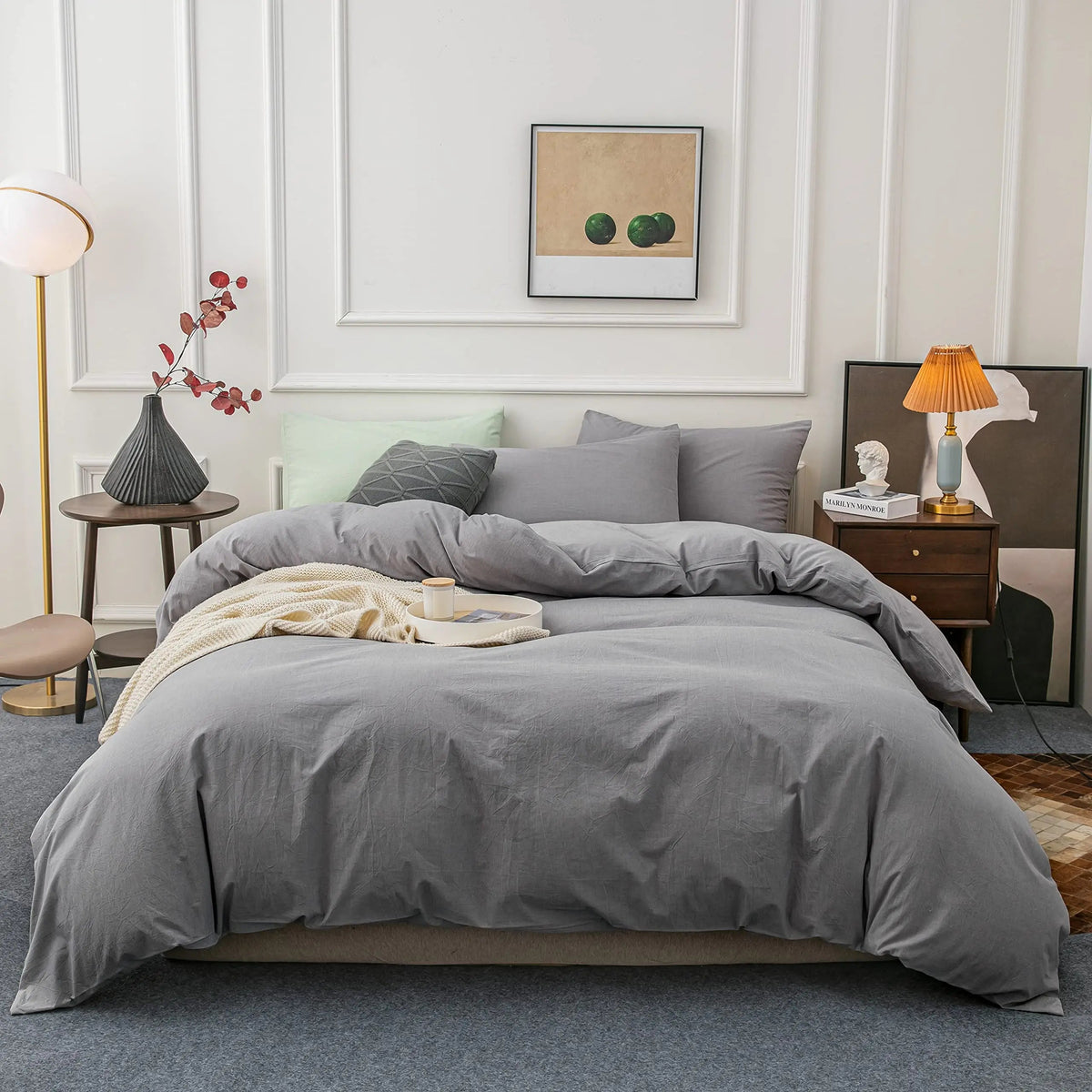 Duvet Cover Set Double-Brushed Microfiber Zippered & Corner Ties