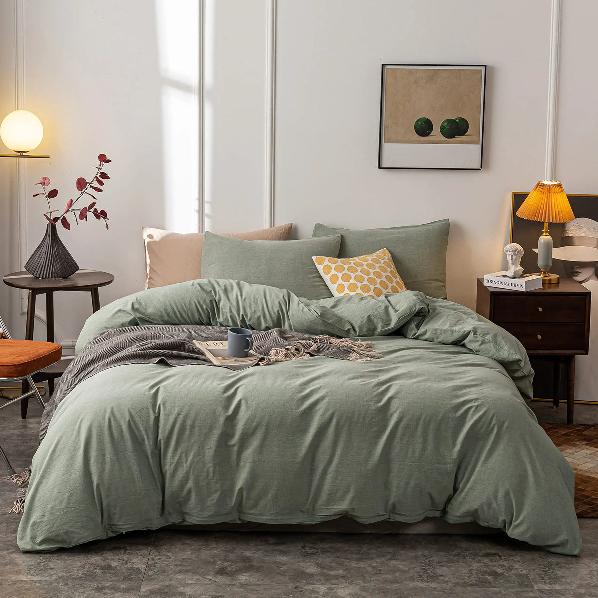 Duvet Cover Set Double-Brushed Microfiber Zippered & Corner Ties