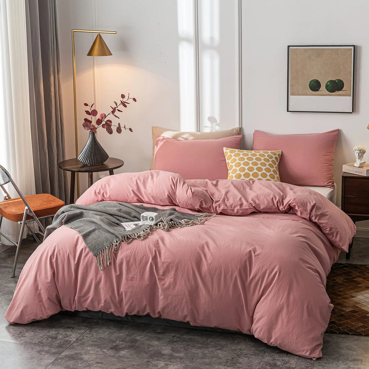 Duvet Cover Set Double-Brushed Microfiber Zippered & Corner Ties