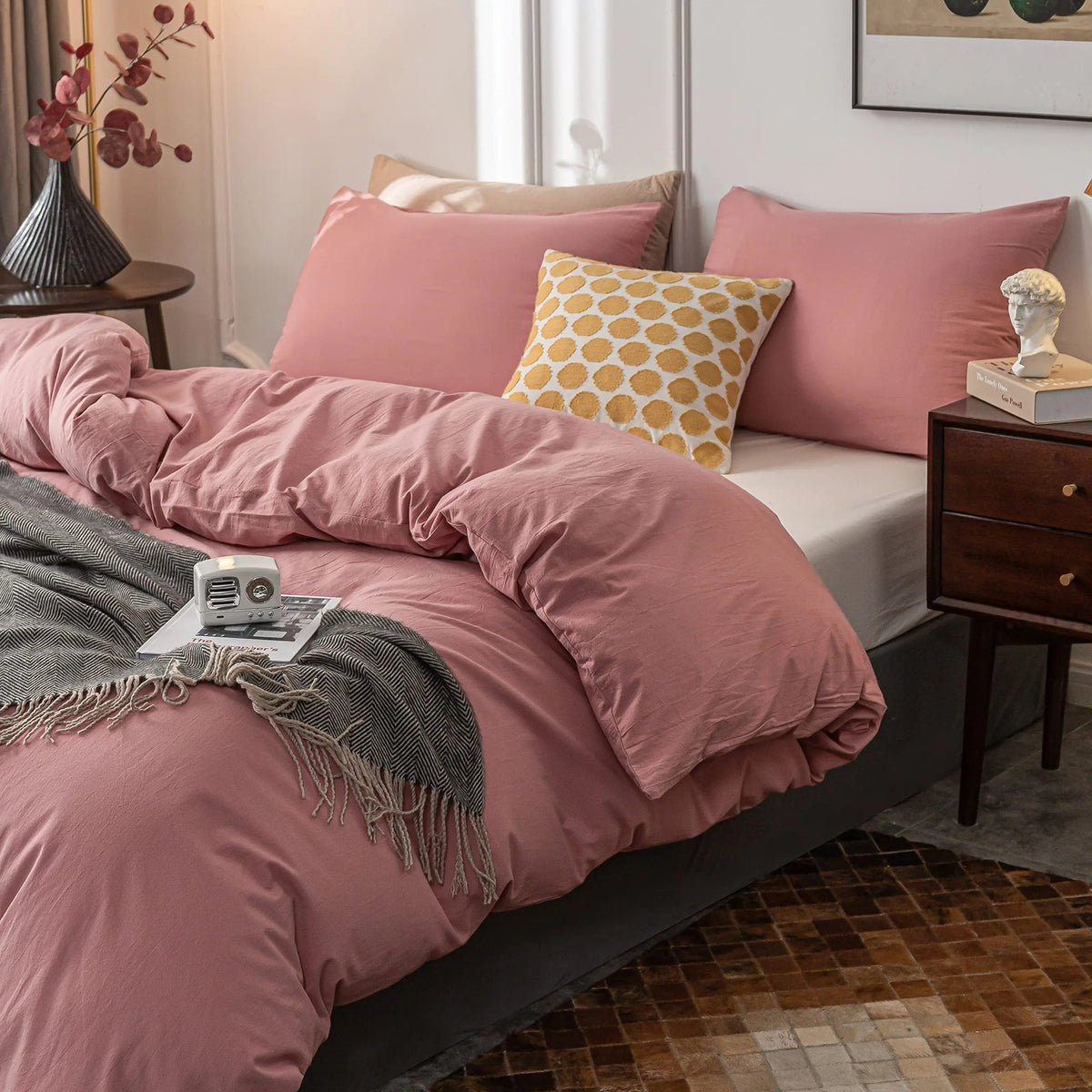Duvet Cover Set Double-Brushed Microfiber Zippered & Corner Ties