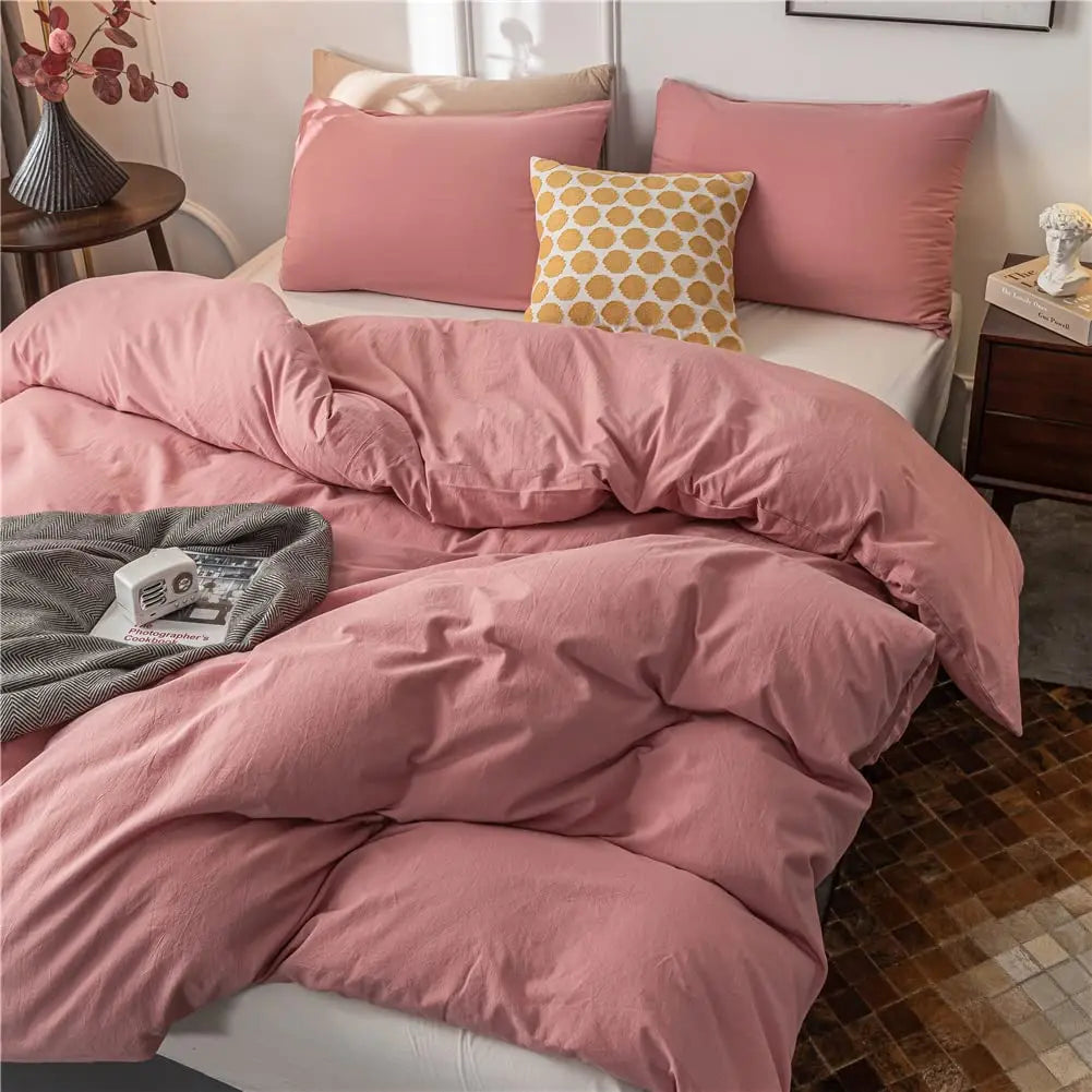 Duvet Cover Set Double-Brushed Microfiber Zippered & Corner Ties