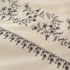 Duvet Cover Set Embroidered Border Cotton Blend Secure Ties