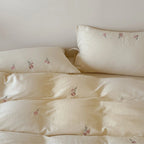 Duvet Cover Set Embroidered Cotton Pillowcases With Ties