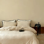 Duvet Cover Set Fine Cotton Satin Reversible Contrast Piping