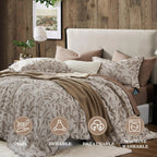 Duvet Cover Set Floral Soft Microfiber Hidden Zipper