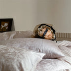 Duvet Cover Set Jacquard Satin Floral Relief 4-Piece