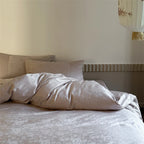 Duvet Cover Set Jacquard Satin Floral Relief 4-Piece