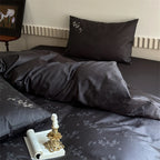 Duvet Cover Set Jacquard Satin Floral Relief 4-Piece