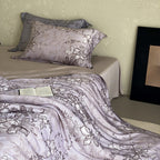 Duvet Cover Set Jacquard Tonal Floral & Silky-Matte 4-Piece
