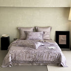 Duvet Cover Set Jacquard Tonal Floral & Silky-Matte 4-Piece