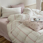 Duvet Cover Set Linen-Cotton Breathable Reversible