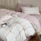 Duvet Cover Set Linen-Cotton Breathable Reversible