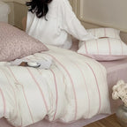 Duvet Cover Set Linen-Cotton Breathable Reversible