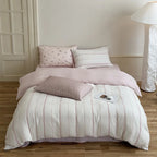 Duvet Cover Set Linen-Cotton Breathable Reversible