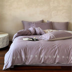 Duvet Cover Set Mako Satin Leaf Embroidery