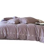 Duvet Cover Set Mako Satin Leaf Embroidery