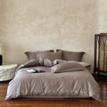Duvet Cover Set Mako Satin Leaf Embroidery