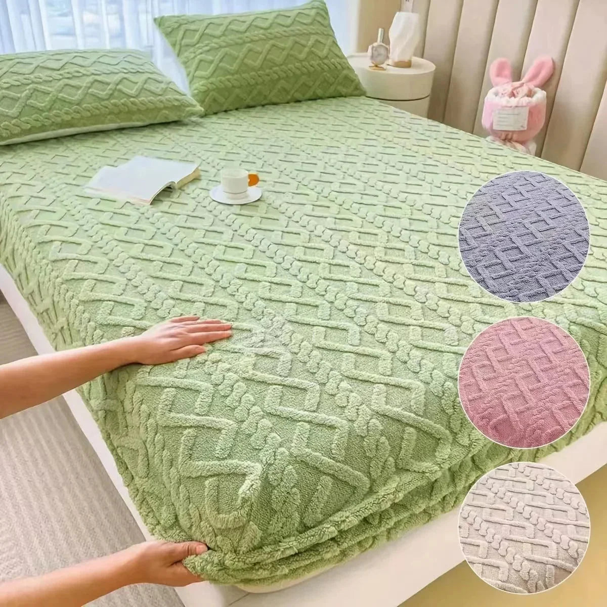 Duvet Cover Set Milk Velvet Reversible Deep Pockets