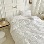 Duvet Cover Set Pinch-Pleat Floral Zipper & Corner Ties