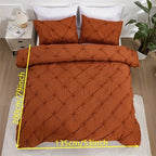 Duvet Cover Set Pintuck Diamond Texture Polyester Microfiber Three-Piece