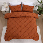 Duvet Cover Set Pintuck Diamond Texture Polyester Microfiber Three-Piece