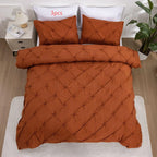 Duvet Cover Set Pintuck Diamond Texture Polyester Microfiber Three-Piece