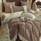 Duvet Cover Set Plush Velvet Reversible Rose Embroidery