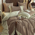 Duvet Cover Set Plush Velvet Reversible Rose Embroidery