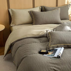 Duvet Cover Set Quilted Breathable Cotton Reversible 4-Piece