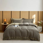 Duvet Cover Set Quilted Breathable Cotton Reversible 4-Piece