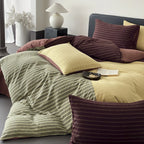 Duvet Cover Set Reversible Cotton Jersey Quilted